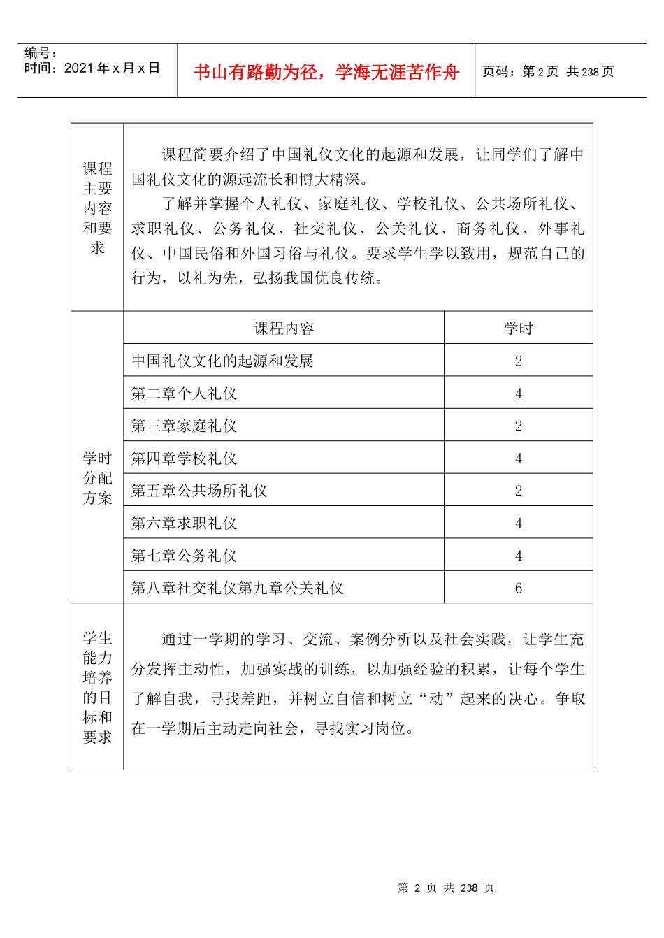 《职业礼仪》教学计划_第2页