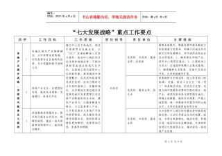 七大发展战略重点工作要点