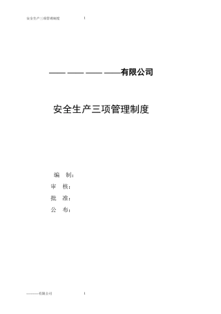 三项安全管理制度(公)