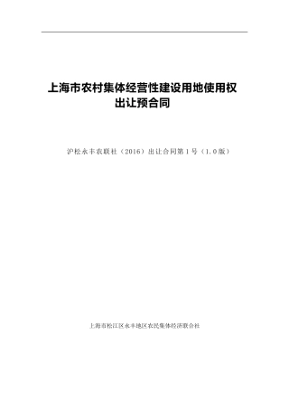 上海市农村集体经营性建设用地使用权(DOC40页)
