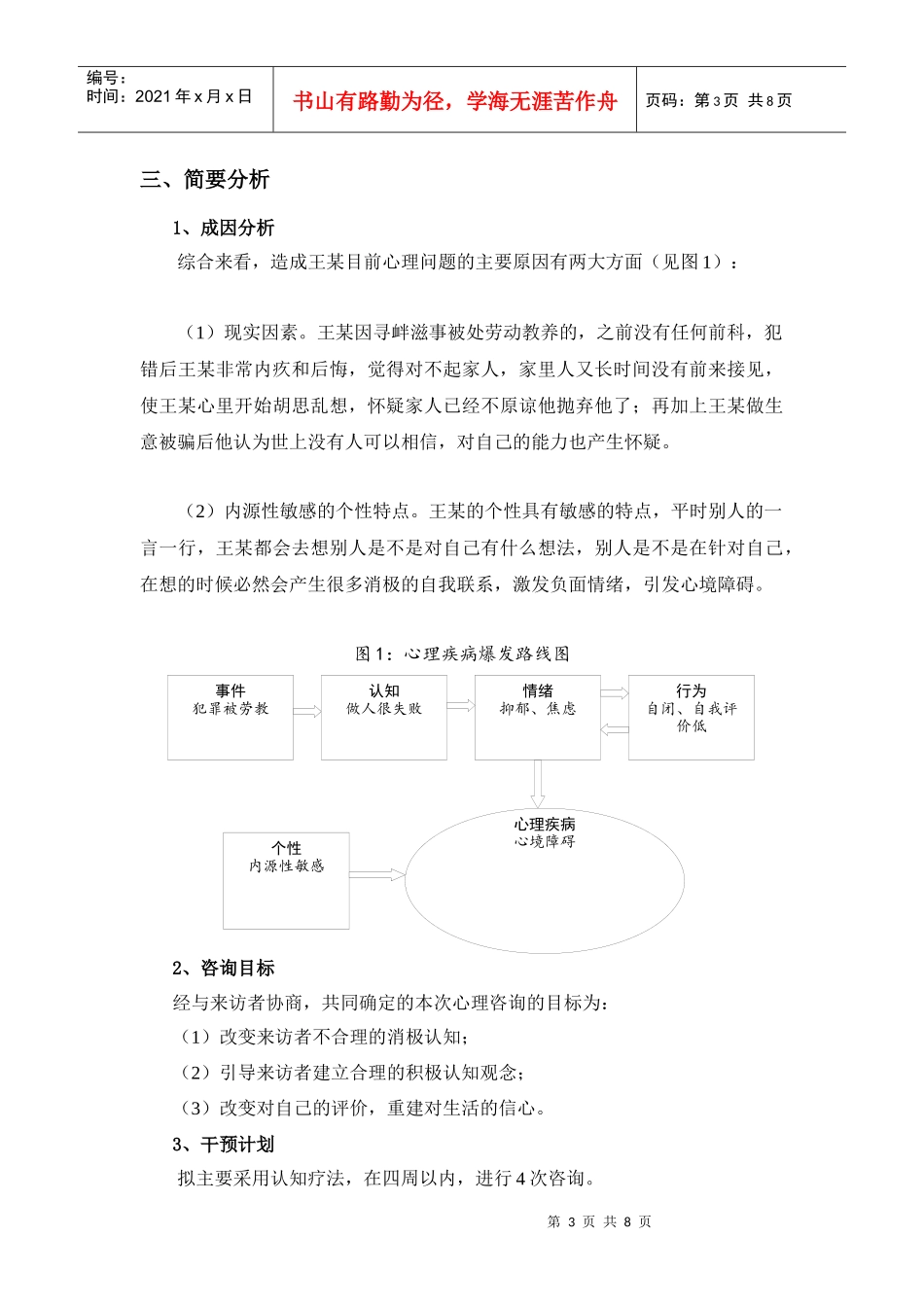 一例抑郁问题的心理咨询案例_第3页