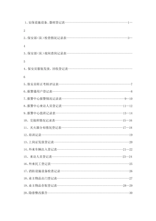 物业管理有限公司安保消防规章梳理汇总