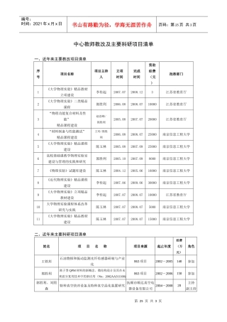 一、近年来主要教改项目清单