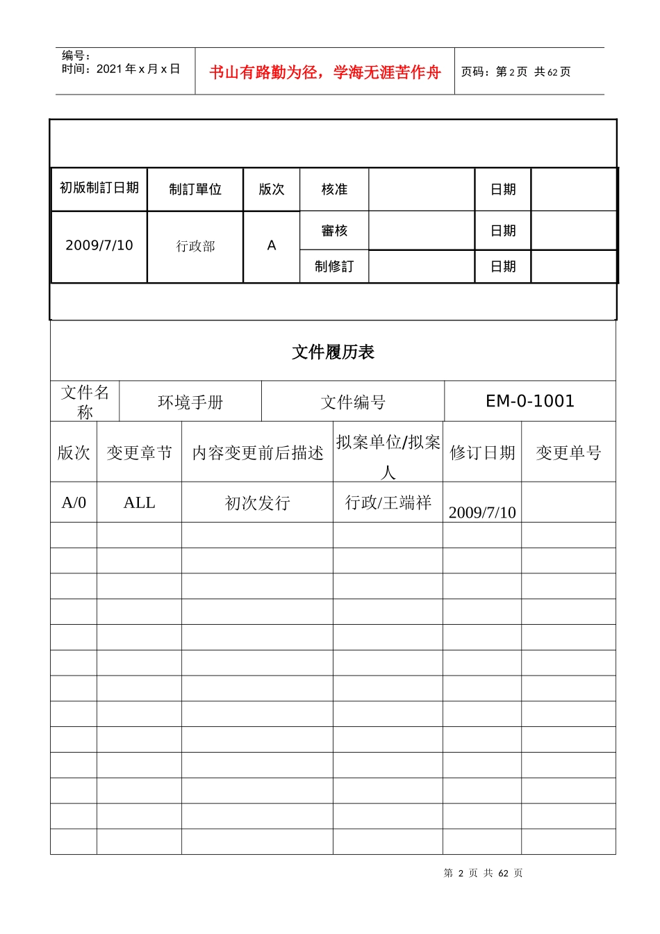 三精机械设备科技有限公司环境手册_第2页