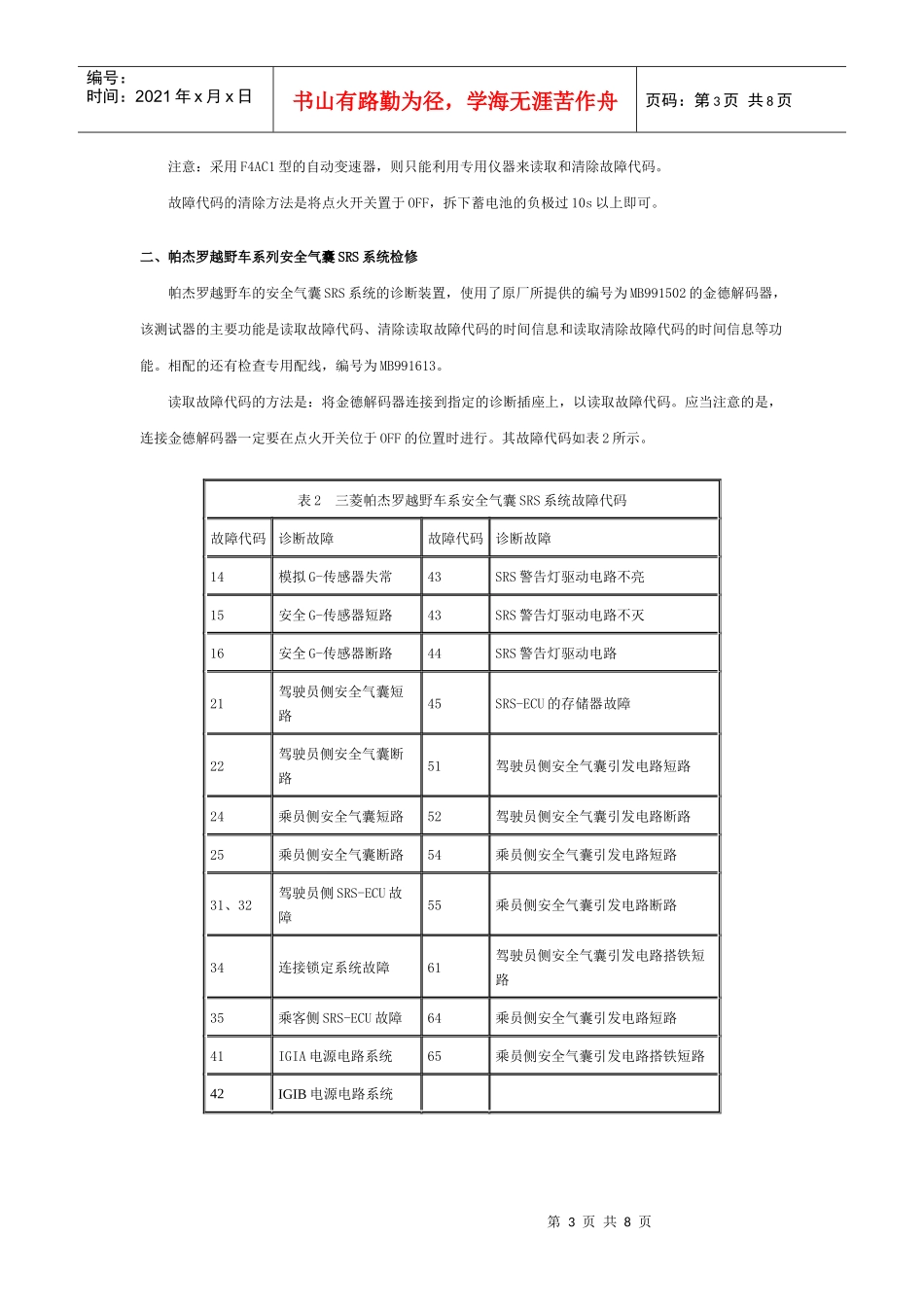 三菱车系自诊断系统大全_第3页