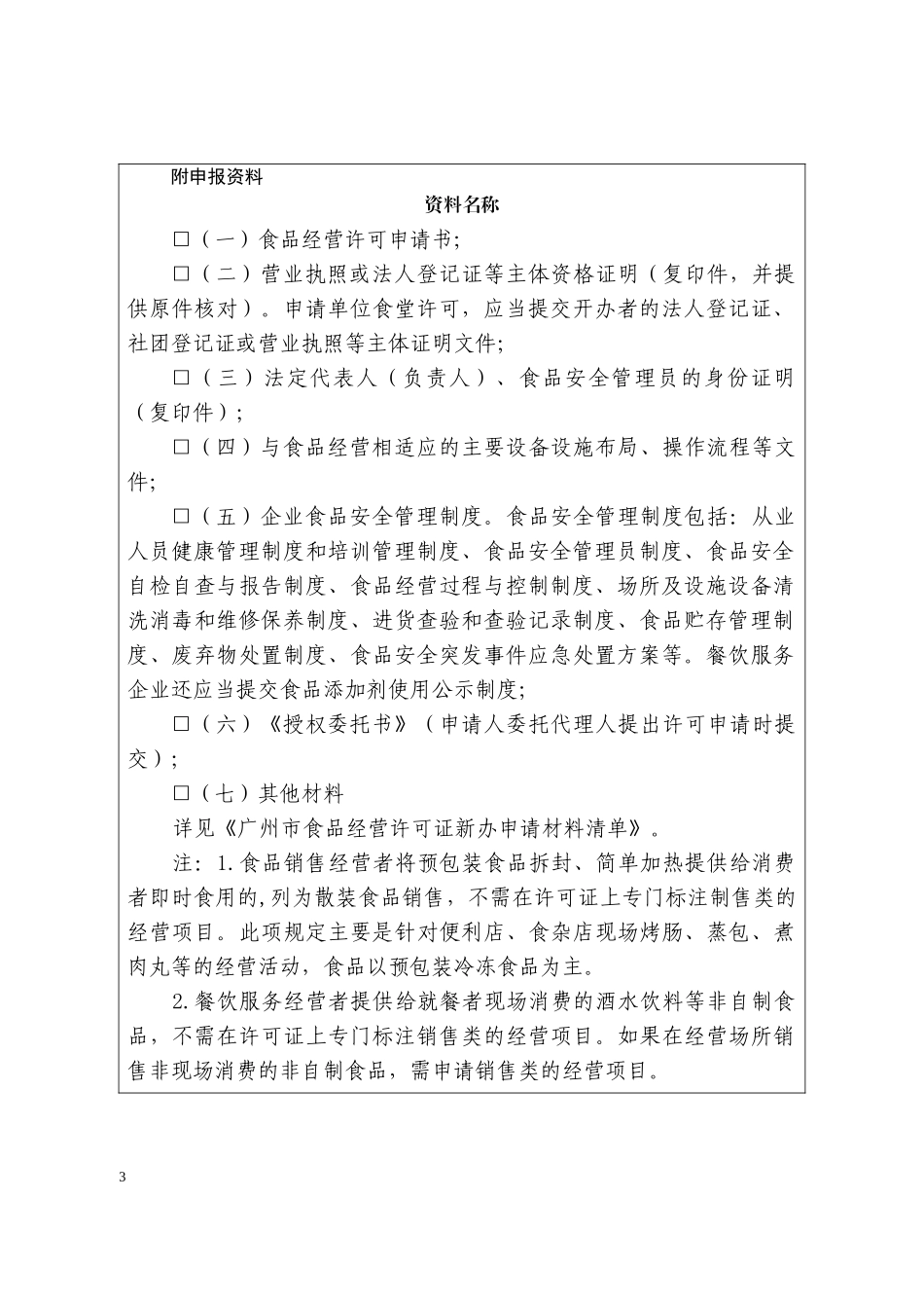 《食品经营许可证》新办申请书_第3页