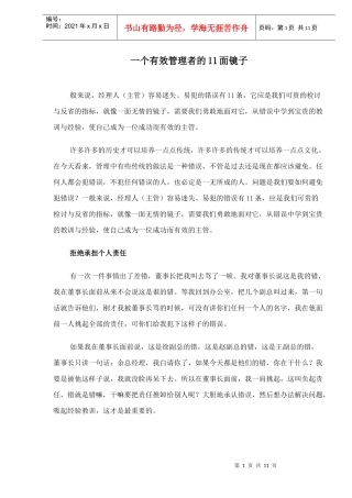 一个有效管理者的11面镜子(doc10)(1)