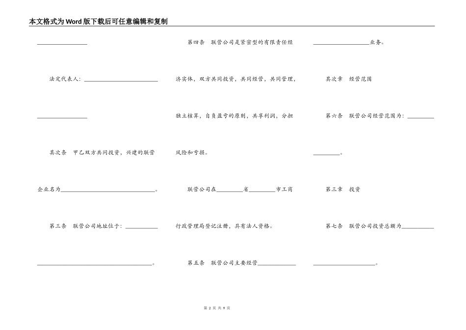 联营合同样本一_第2页
