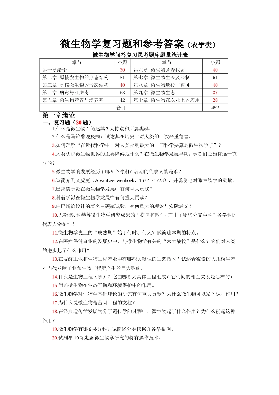 微生物学课程复习题和参考答案（农学类）_第1页