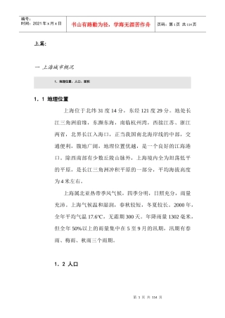 上海国际汽车城可行性研究报告