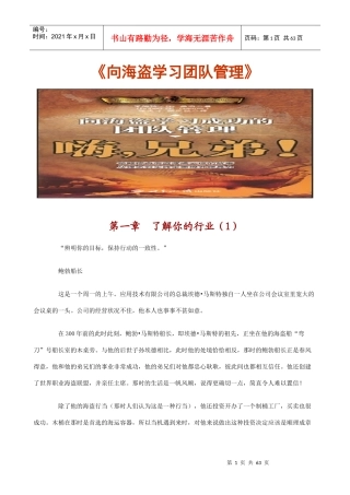 【经典管理资料】《向海盗学习团队管理》