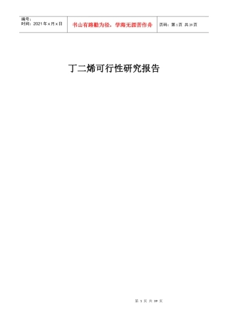 丁二烯可行性研究报告