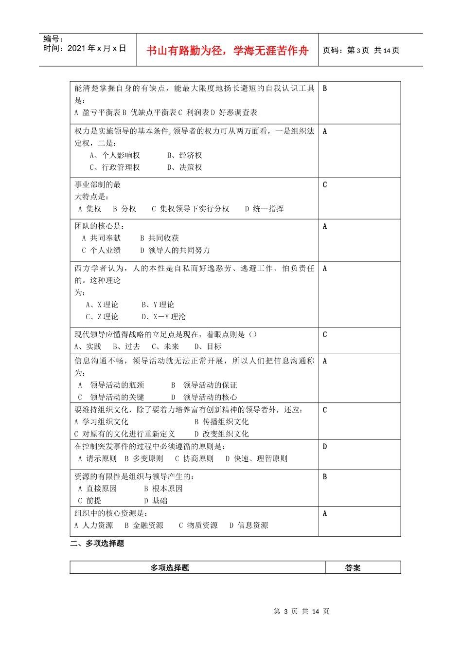 《领导科学与艺术》思考题_第3页