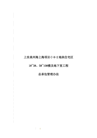 上实海上海项目《总承包管理办法》修改XXXX0317