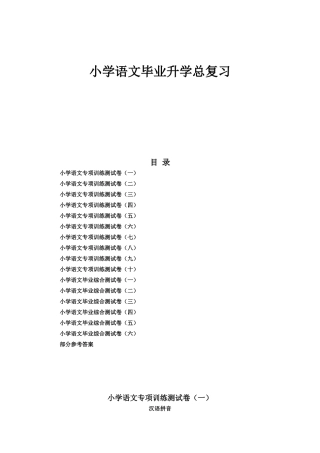 小学语文毕业升学总复习