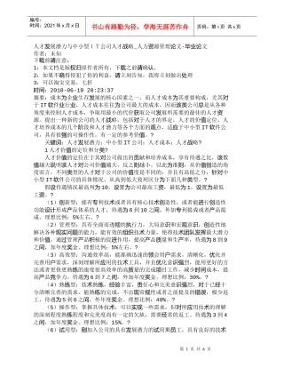 【精品文档-管理学】人才发展潜力与中小型ＩＴ公司人才战略_人