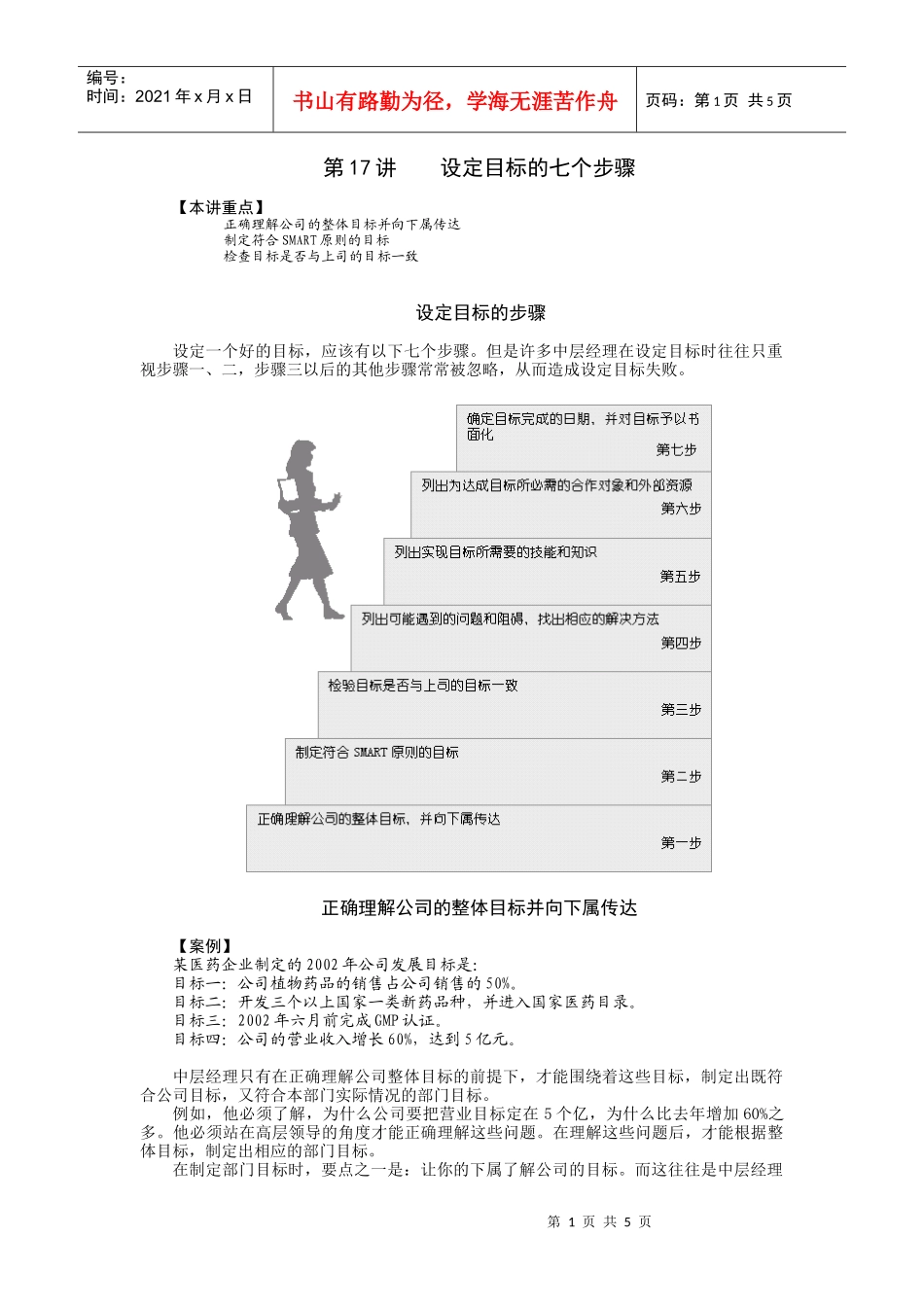 【经典管理资料】17设定目标的七个步骤_第1页