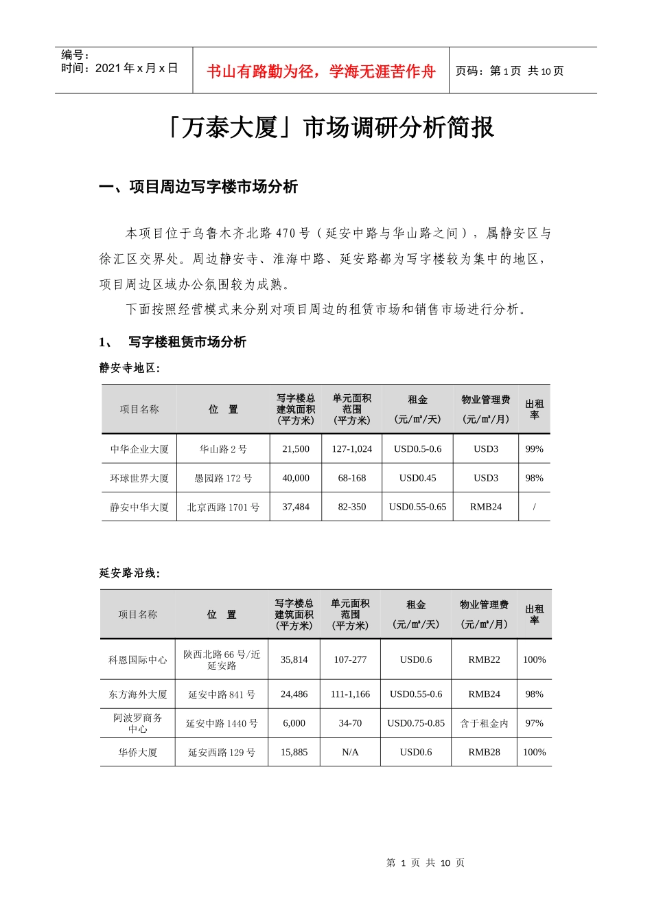 万泰大厦项目_第1页