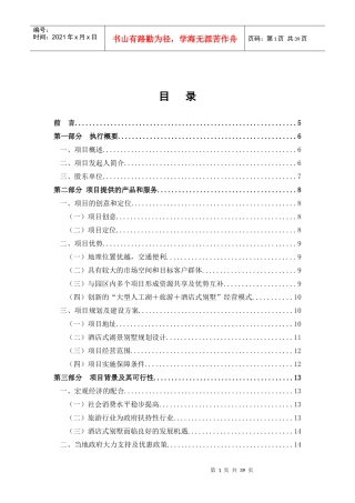 【房地产精品文档】酒店别墅商业计划书