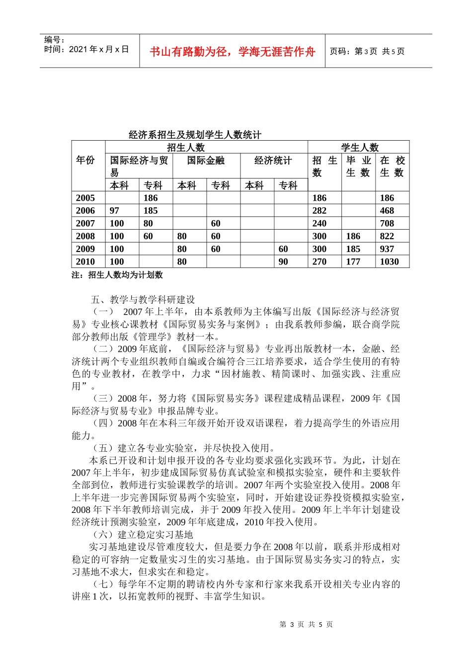 三江学院经济系“十一五”发展规划doc-三经学院经济系“_第3页