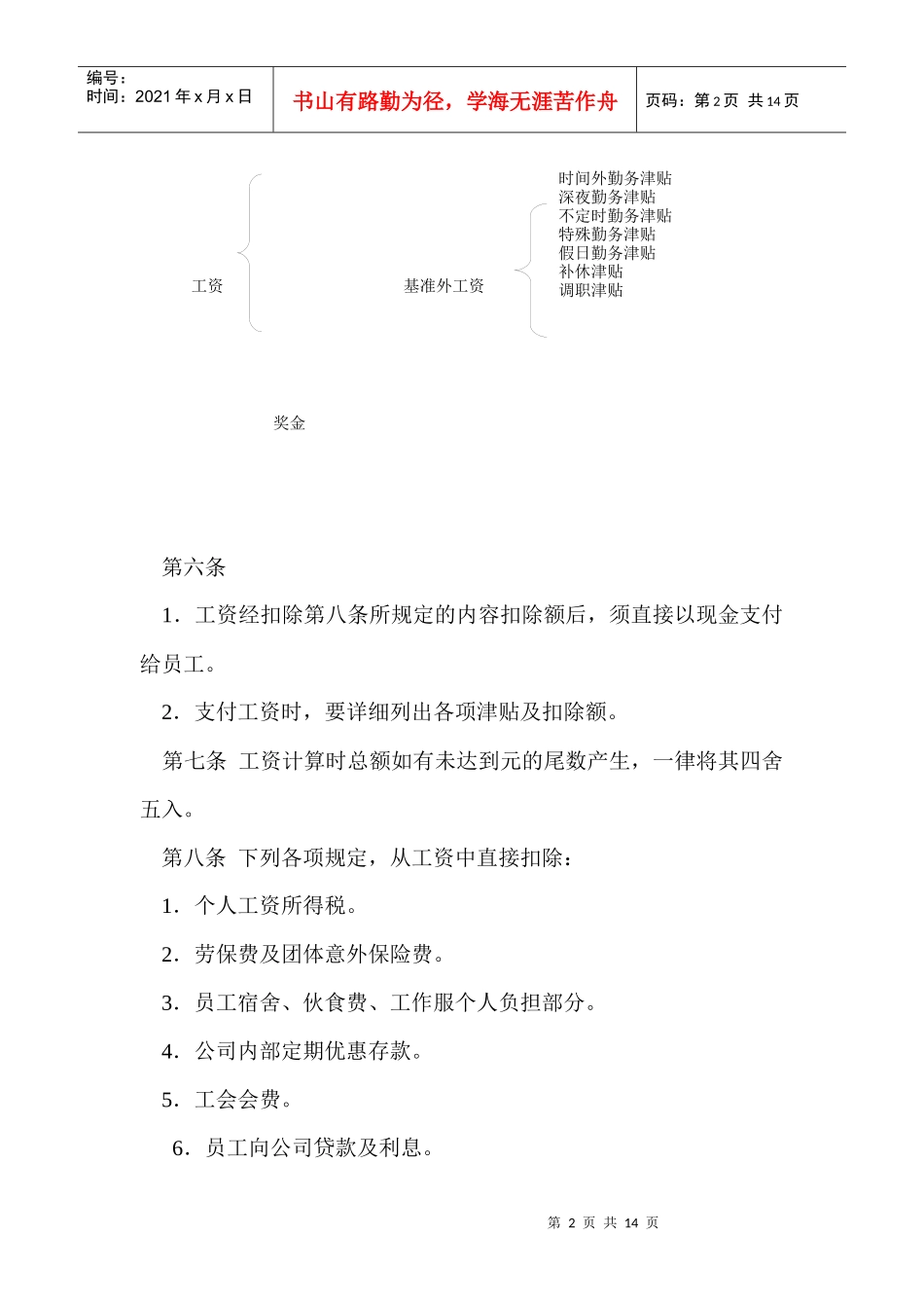 【薪酬福利】员工工资管理规程_第2页