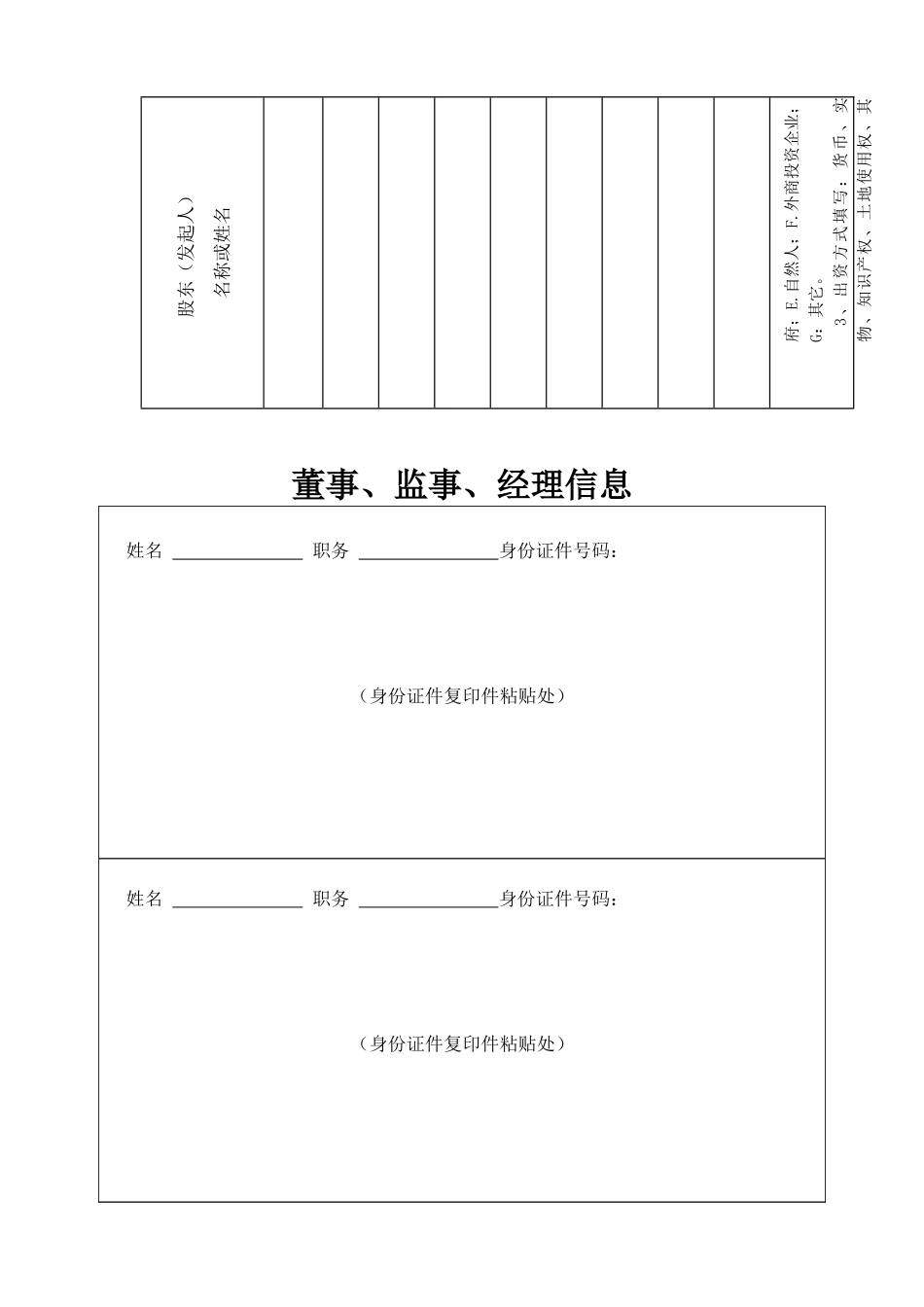 上海市“公司设立登记申请书”表格标准版_第3页