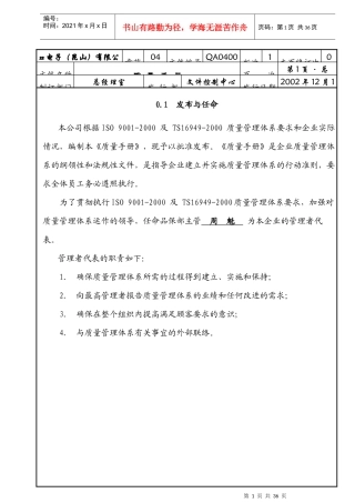 《质量管理：xx电子公司TS16949手册》（DOC 48页）