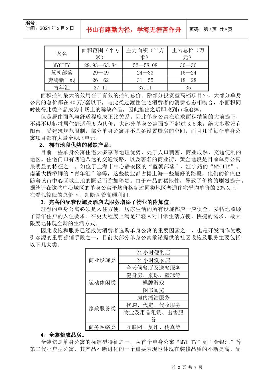 上海单身公寓市场调查报告_第2页