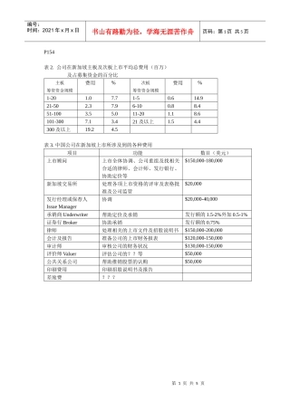 上市费用表格金荣