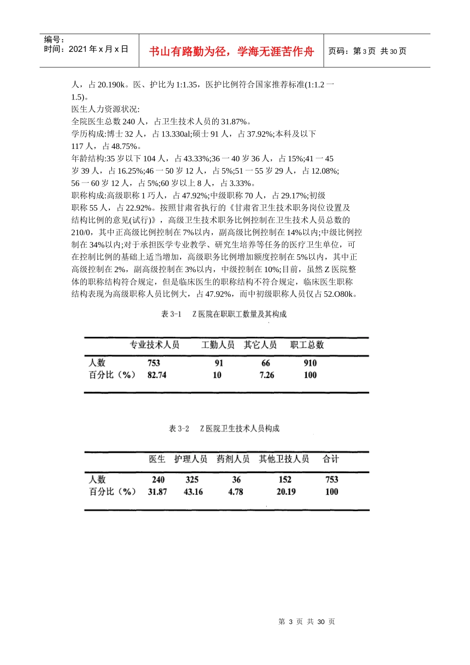 [D]新医改下Z医院人力资源配置的优化策略_第3页
