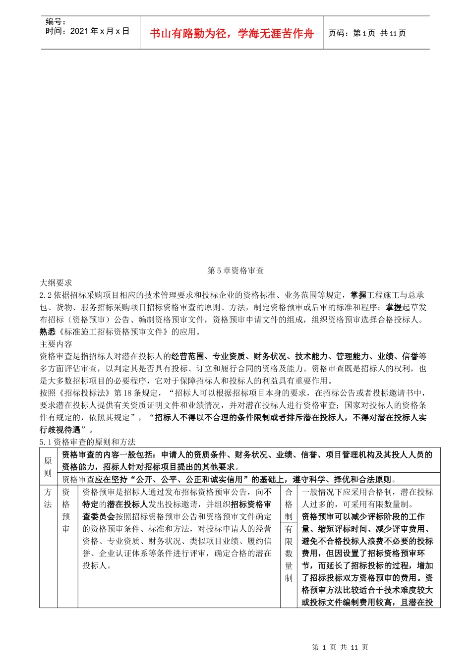 《招标采购专业实务》之资格审查_第1页