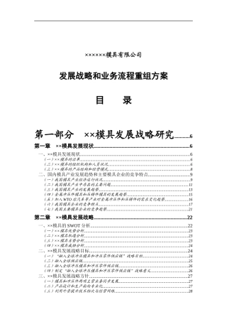 模具有限公司发展战略和业务流程重组方案