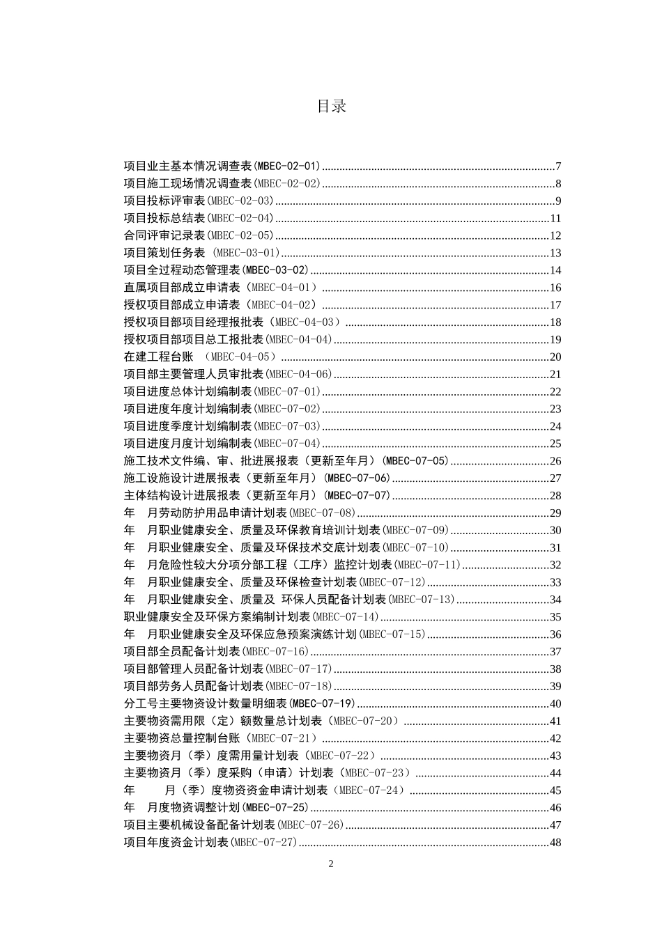 《MBEC项目管理手册》V10)附表_第2页