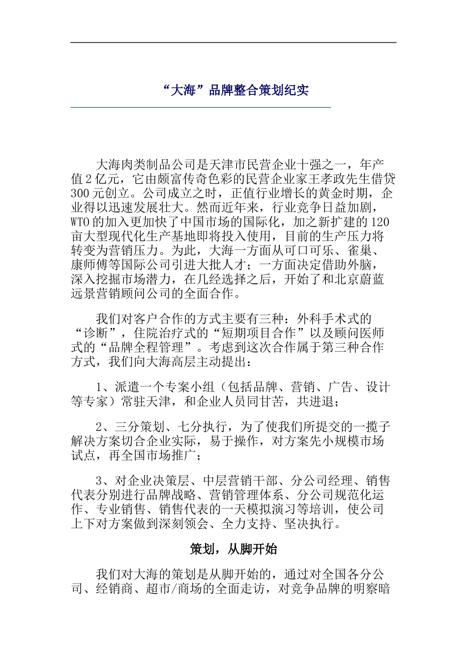 大海品牌整合策划纪实doc9)_第1页