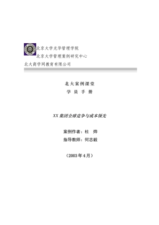 集团全球竞争与成本领先doc19)