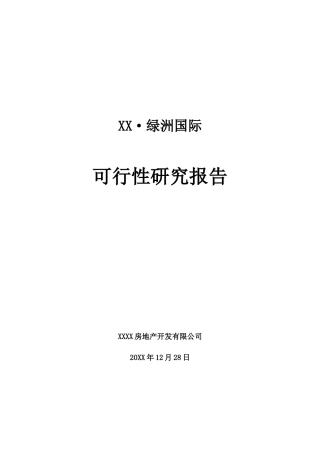 绿洲国际项目可研报告