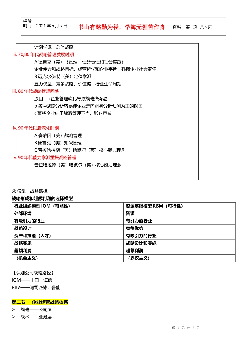 《企业战略管理》整理笔记第一章企业战略管理概述_第3页