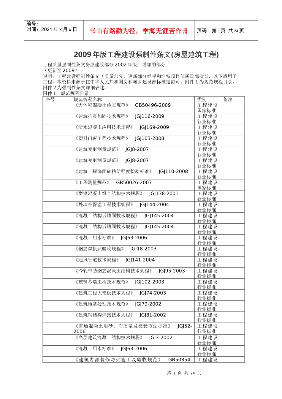 年版工程建设强制性条文_第1页