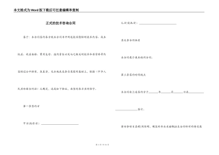 正式的技术咨询合同