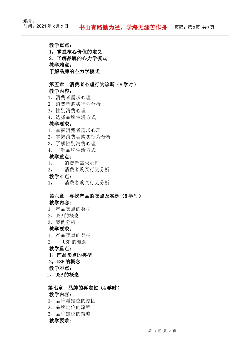 《品牌策划》教学大纲_第3页