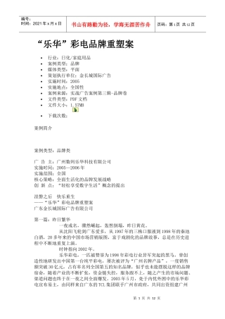 乐华彩电品牌重塑案