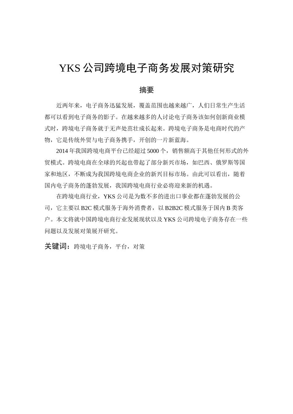 YKS公司跨境电子商务发展对策研究gg_第3页