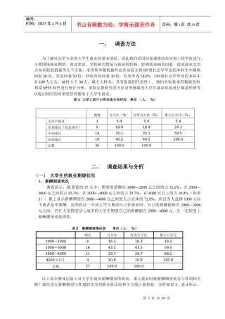 年暑假大学生就业情况调查报告汇总