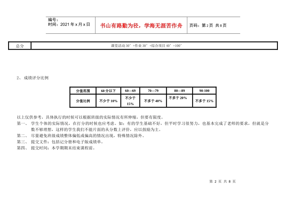 《大学英语听说实践》项目评分标准_第2页