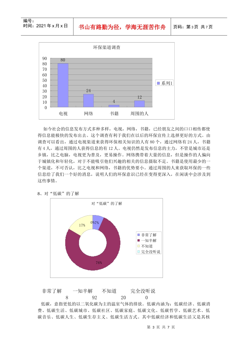 周家坝及周边镇乡村城乡居民节能环保意识调查报告_第3页