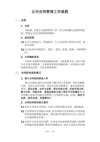 公司合同管理工作流程