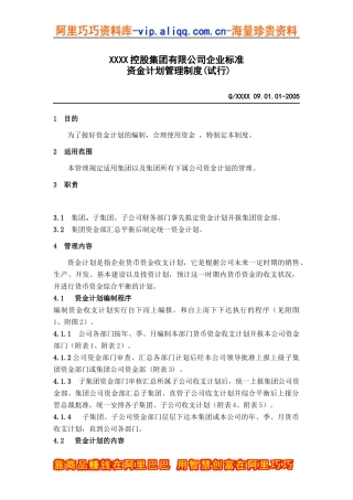 控股集团有限公司企业标准资金计划管理制度试行doc16)