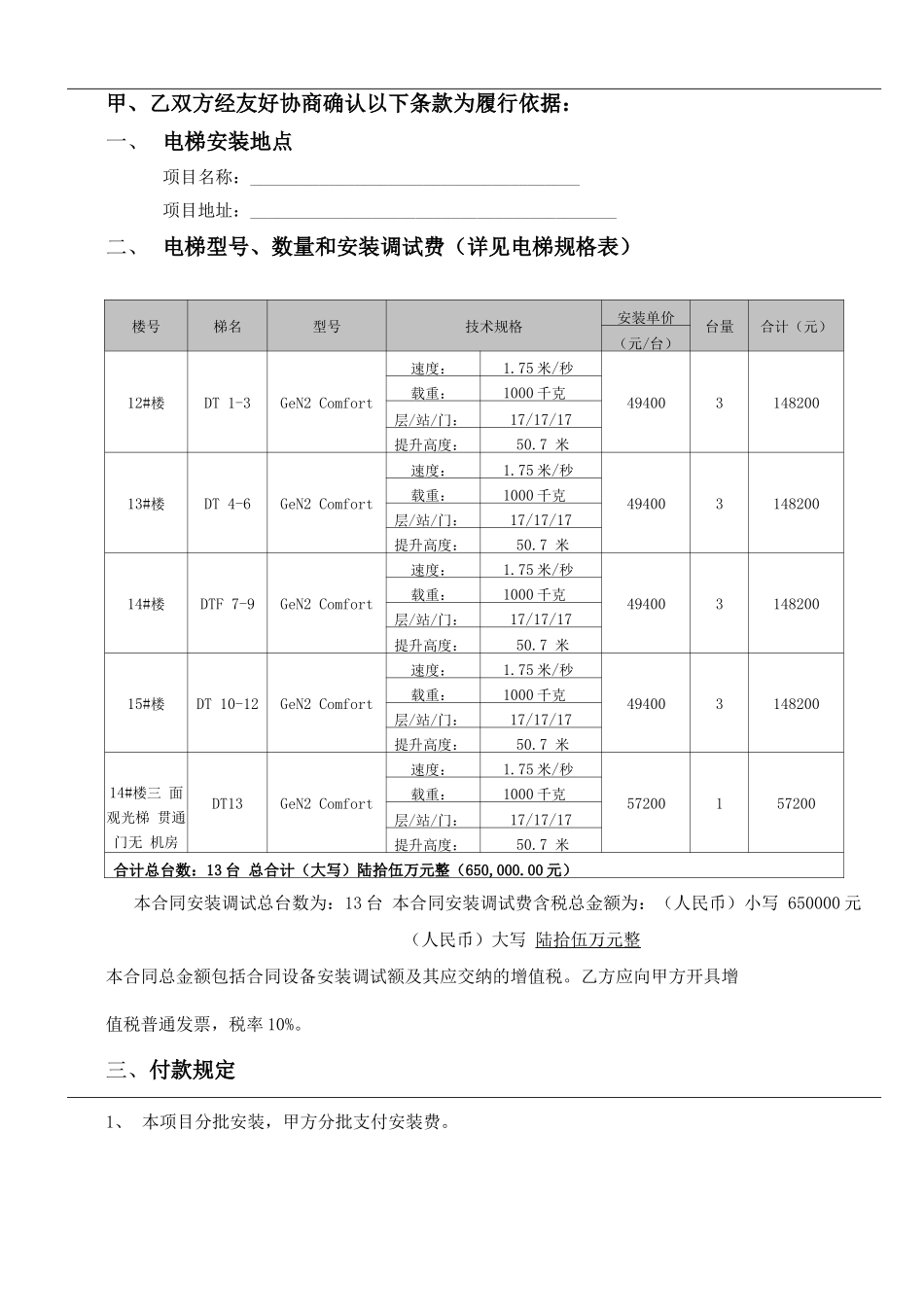 电梯安装分包合同范本_第2页
