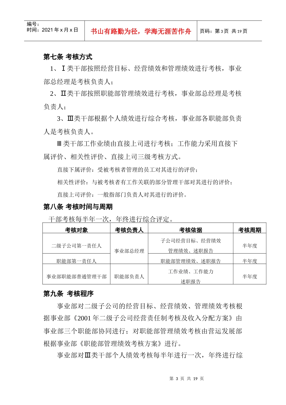 空调事业部干部绩效考核管理办法_第3页