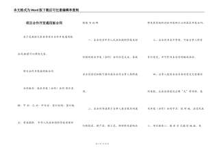 项目合作开发通用版合同